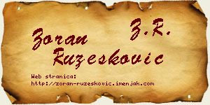 Zoran Ružesković vizit kartica